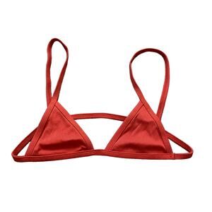 MA Get Wet Red Ribbed Bikini Top Triangle Women's L